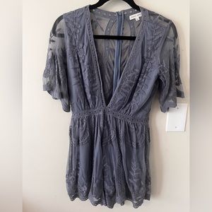 Honey Punch Bohemian Embroidered Lace Romper